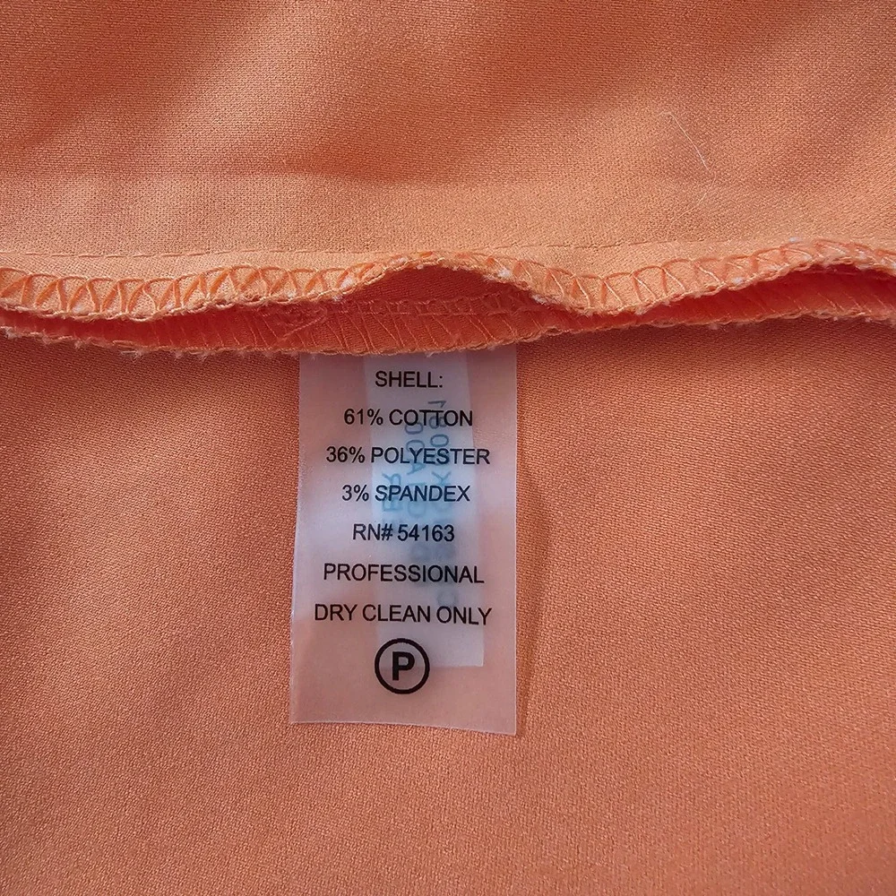 Calvin Klein Sheath Dress Womens 8 Orange Sleeveless Workwear Classic